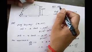 Lecture-19: Maximum distance from tower problem of IIT REE in projectile motion
