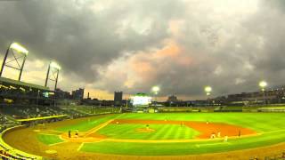 Time Lapse of a Cloudy Sunset over the Birmingham Barons at Regions Field