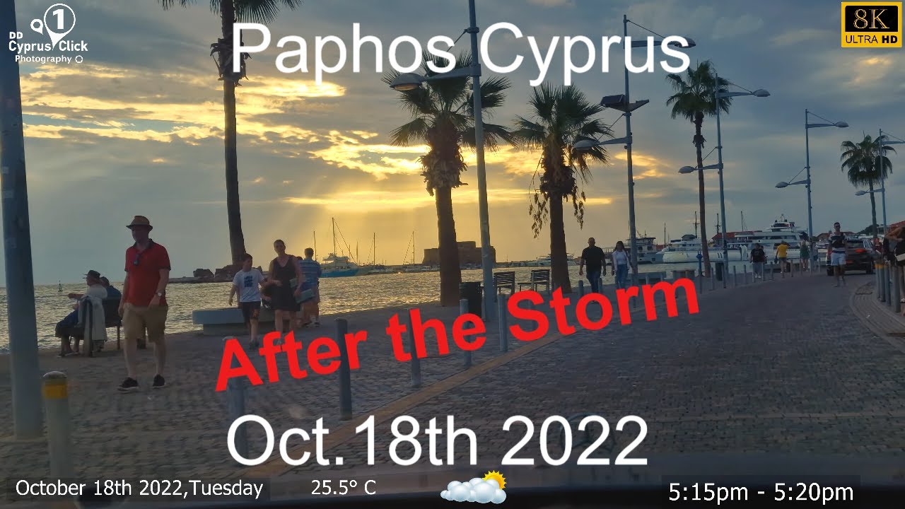 Paphos Cyprus | After the Storm | Oct.18th 2022 | 8K  🚘