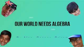 Our World Needs Algebra - 2018 - #CHOOSEMATHSAWARDS Wealth