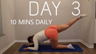 Day #3 Beginner 10 Mins Daily 30 Day Workout Challenge - Legs At Home No Equipment