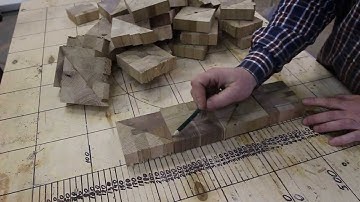 Making Chaotic pattern end grain cutting board from scrap wood