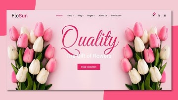 Create A Responsive E-Commerce Flower Shop Website Design | Free Source Code 👇