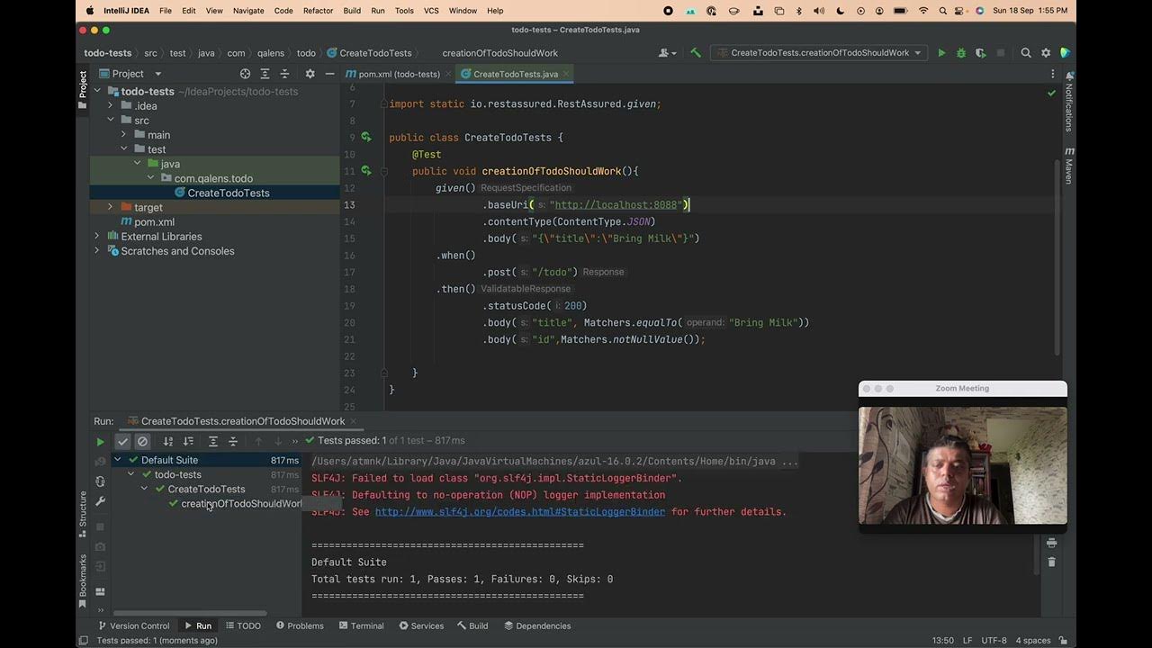Setting up basic rest api automation using java maven restassured and
