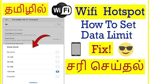 How to Set Data Limit in Mobile Hotspot Tamil | VividTech