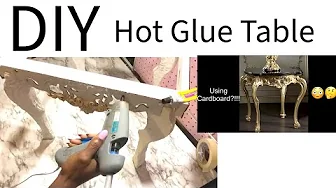 USE THIS $5 DIY LIVING ROOM CORNER IDEA OUT OF GLUE! CARDBOARD FRENCH SIDE TABLE! 