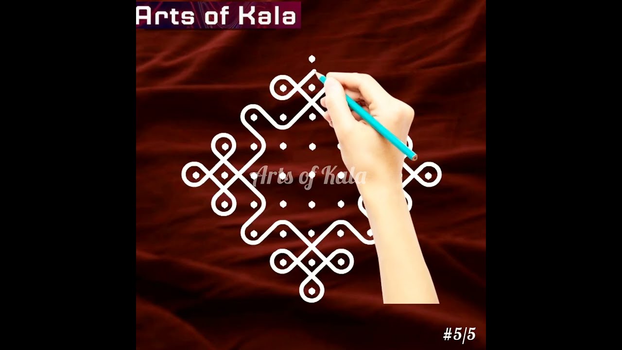 9 x 1 dots Trending beginners sikku kolam/Day1 Navratri kambi kolam 9x1 pulli/Melikala muggulu 2025