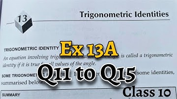 Class 10 Ex 13A Q11 to Q15 |  Trigonometric Identities | RS Aggarwal | CBSE | Rajmith Study