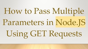 How to Pass Multiple Parameters in Node.JS Using GET Requests