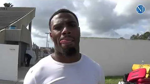 Running back Anthony Jordan after working out for ...