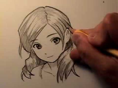 How to Draw a Manga Girl with Long Hair (Front View)