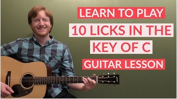 10 Licks In The Key Of C | Beginner Bluegrass Guitar Lesson With Tab
