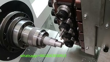 slant bed cnc lathe machine with 4+4 live turret and Y axis ,made in China, factory direct sale
