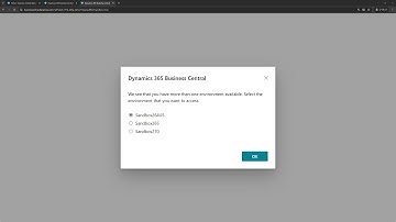 Business Central short video: How to open the environments selection page