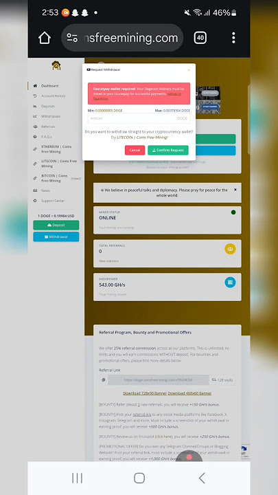 Withdrawal Proof Best Doge Mining Free or Invest 💸  LINK:https://doge.coinsfreemining.com/r/55694765