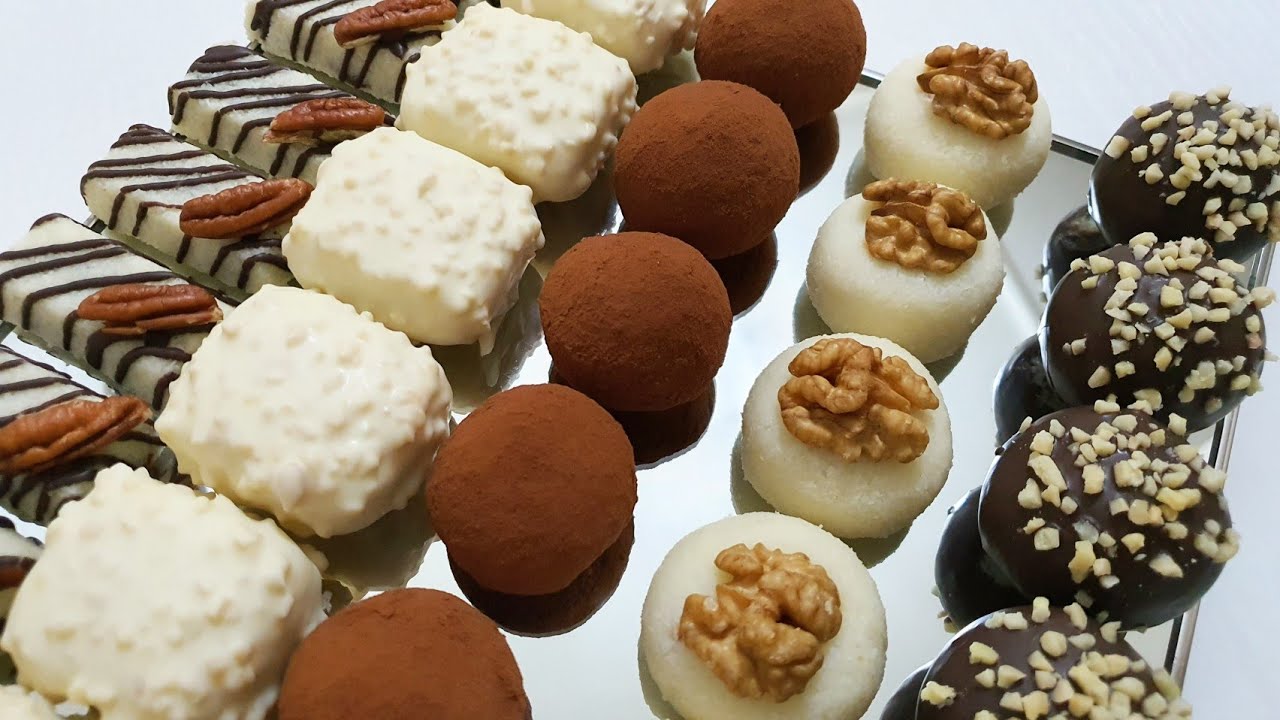 Gâteau sans cuisson حلويات العيد  2021  بدون فرن 5 اشكال بعجين واحد