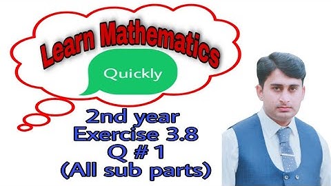 12th class Maths, Exercise 3.8 , Question No 1, All Part