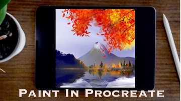 How to Draw Mountain and Fall colors in Procreate iPad Tutorial Paint with Basic Brushes The Pro Art