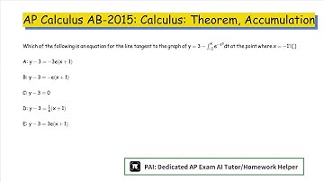 2015 AP Calculus AB: The Fundamental Theorem of Calculus and Accumulation Functions