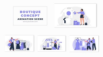 Boutique Concept Flat Character Design Animation Scene