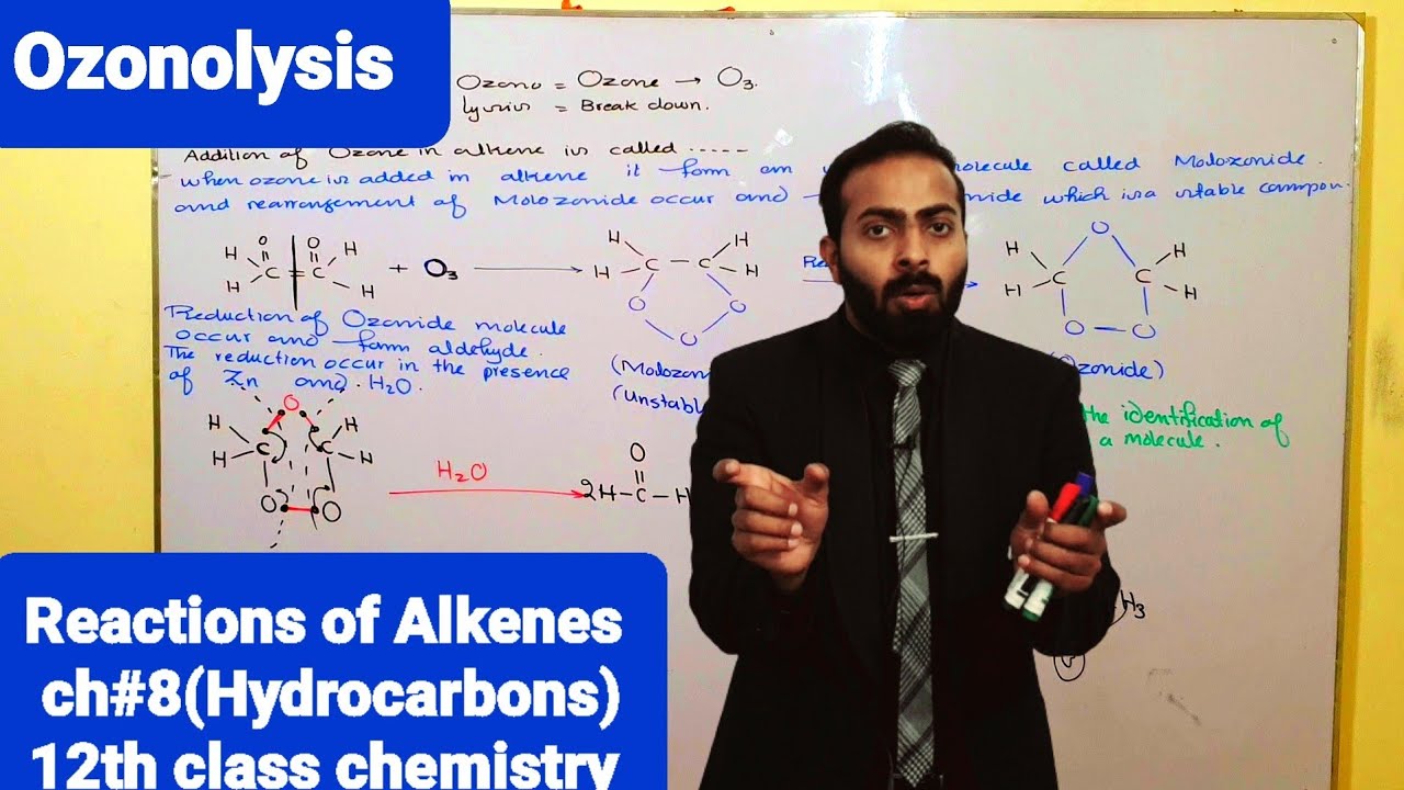 Reactions of Alkenes | Ozonolysis of Alkenes | ch#8 | 12th class chemistry