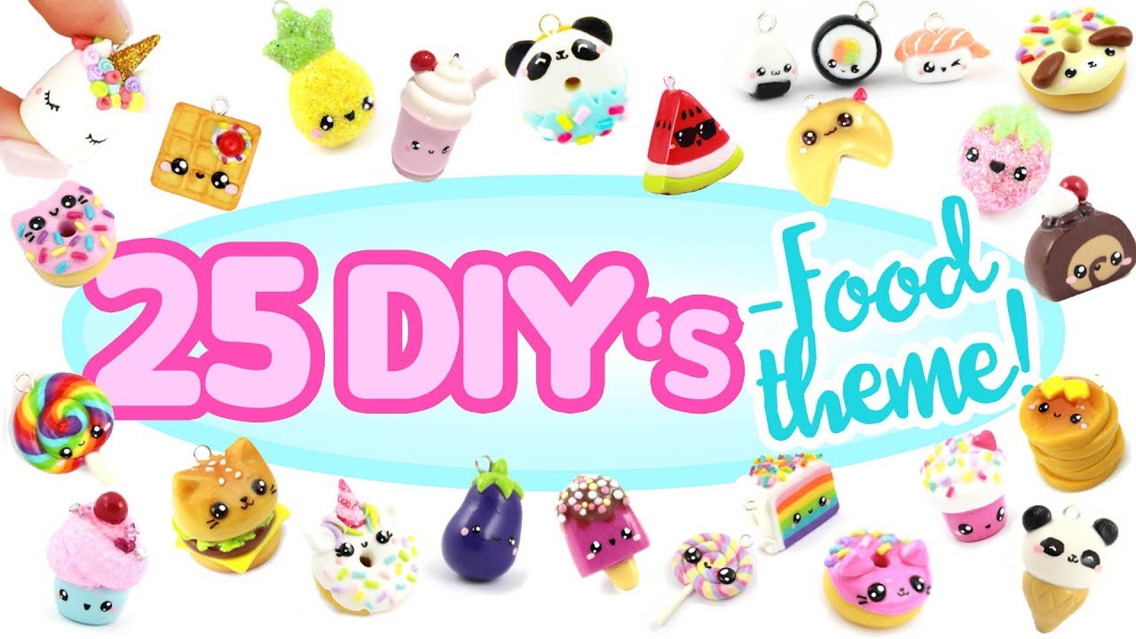 25 BFF food -cute charms- DIY's! - BIG Polymer Clay Compilation! 