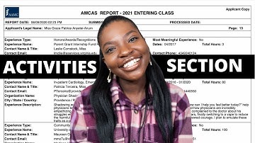 WRITING THE AMCAS WORK AND ACTIVITIES SECTION | My strategies + Examples!!