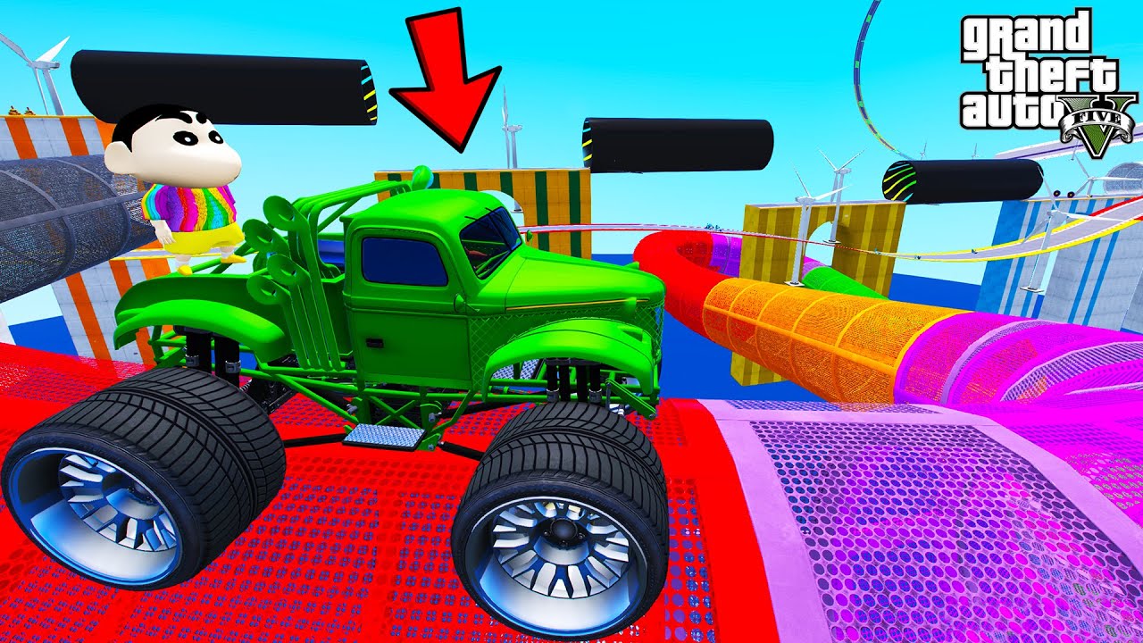 FRANKLIN TRIED MONSTER PARKOUR RAMP CHALLENGE IN GTA 5 | SHINCHAN and CHOP FRANKLIN TRIED MONSTER PARKOUR RAMP CHALLENGE IN GTA 5 | SHINCHAN and CHOP