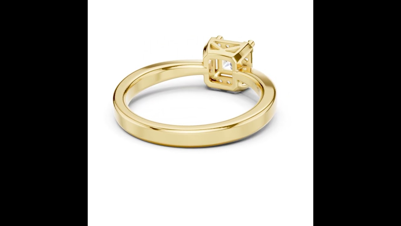 Halo Princess Solitaire Diamond Engagement Ring