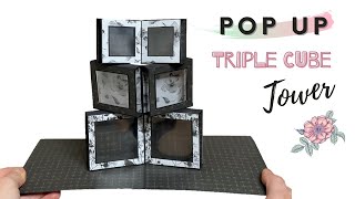 Triple Cube Tower - Pop Up Frame Card | Tutorial | Scrapbook Card Ideas