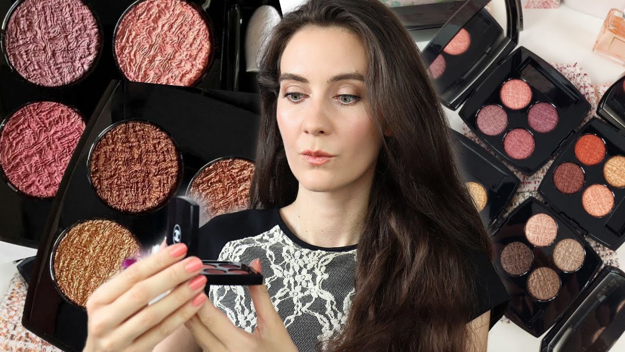 CHANEL TWEED makeup collection | All 4 Tweed palettes in natural light |  CHANEL Fall 2022 makeup - YouTube