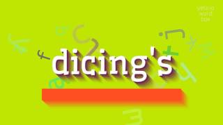 Download lagu How to say dicing 39 s High Quality Voices How to say dicing 39 s High Quality Voices