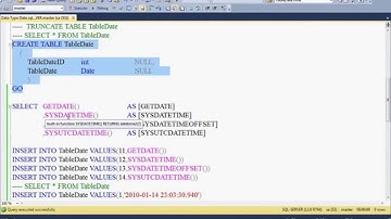 SQL Server In Telugu   DataType Date