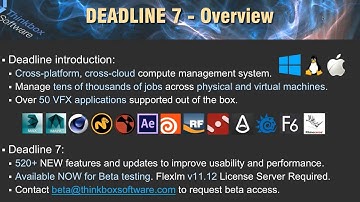 Deadline 7 Webinar Part 1 - Overview