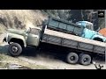 SPINTIRES 2014 - ZIL 133 + Full Trailer Transporting a B 130 and a Fuel Truck