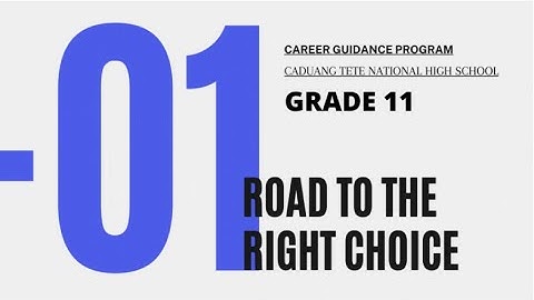 Module 1 - Road to The Right Choice (Grade 11)