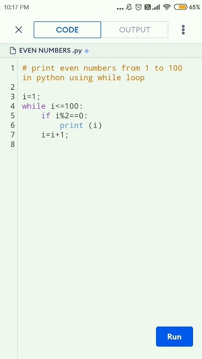 print even numbers from 1 to 100 in python using while loop. #shorts # ...