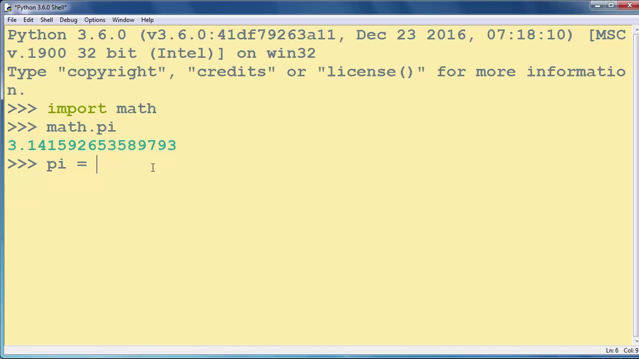 How to get and use PI constant ( π ) in Python programming language