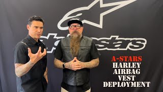 Alpine Stars “Airbag” Leather HarleyDavidson Biker Vest deployment and AFTERMATH!