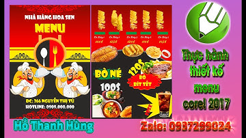 Thực hành thiết kế menu quán ăn - nhà hàng - khách sạn corel 2017