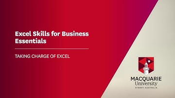 Taking Charge of Excel - Excel Skills for Business: Essentials by Macquarie University #3