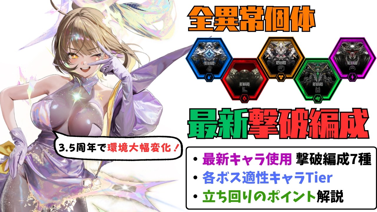 【NIKKE】アニスで環境大幅変化!3.5周年後最新版 全異常個体 最新撃破編成 編成例・各ボス適性キャラ・立ち回り解説【ニケ】
