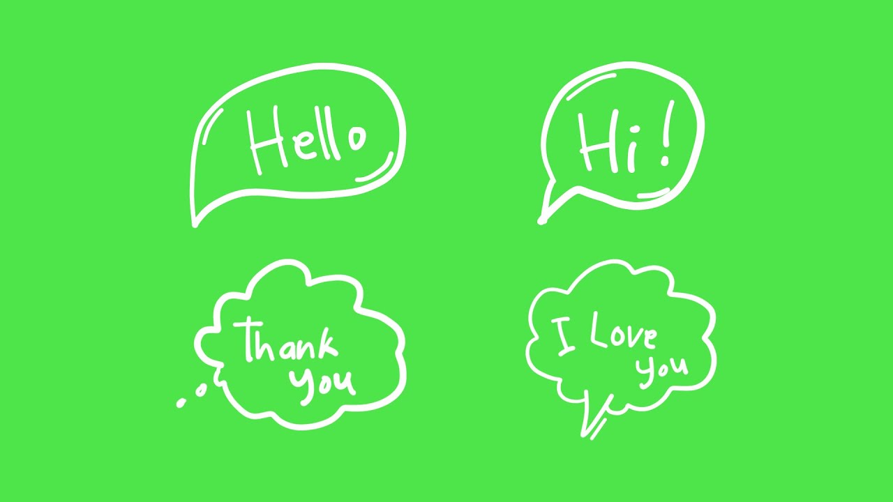 speech bubble green screen/ animation green screen/ doodle green screen #6