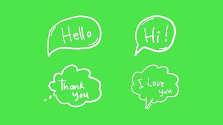 Speech Bubble Green Screen Animation Green Screen Doodle Green Screen