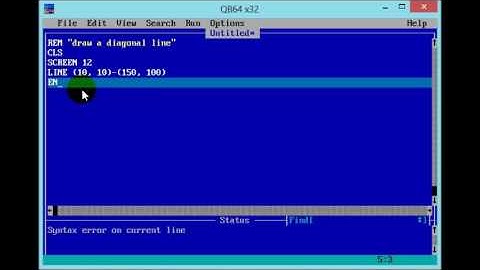 How To Draw A Diagonal Line In QBASIC Screen By Hamad Baig