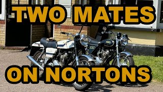 Two Norton Motorcycles Ride To St Neots