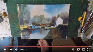 Worcester Canal Cottage  Watercolour Painting