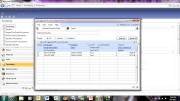 Purchase Order Generator in Dynamics GP