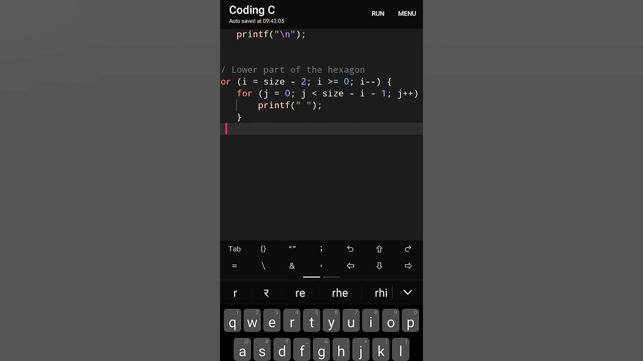 Hexagonal Pattern In C Programming #pattern #viralvideo #technology # ...
