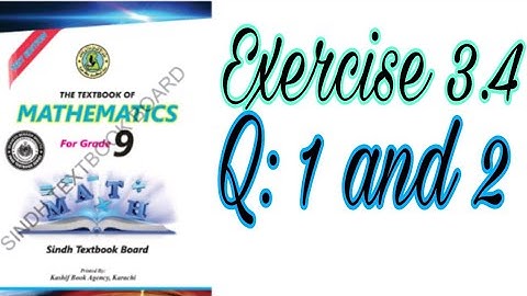 Exercise 3.4 Question 1 and 2|| math class ix || Sindh text Board || Knowledge is power.